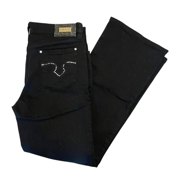 Lawman Western Jeans Bootcut Black Denim Bling 13 (34) Y2K cowgirl country - Picture 7 of 9